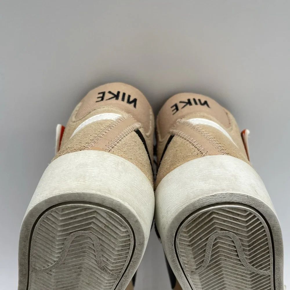 Nike Womens 7 Shoes Shoes Blazer Mid Rebel XX Bio Beige Suede Sneakers Side Zip‎